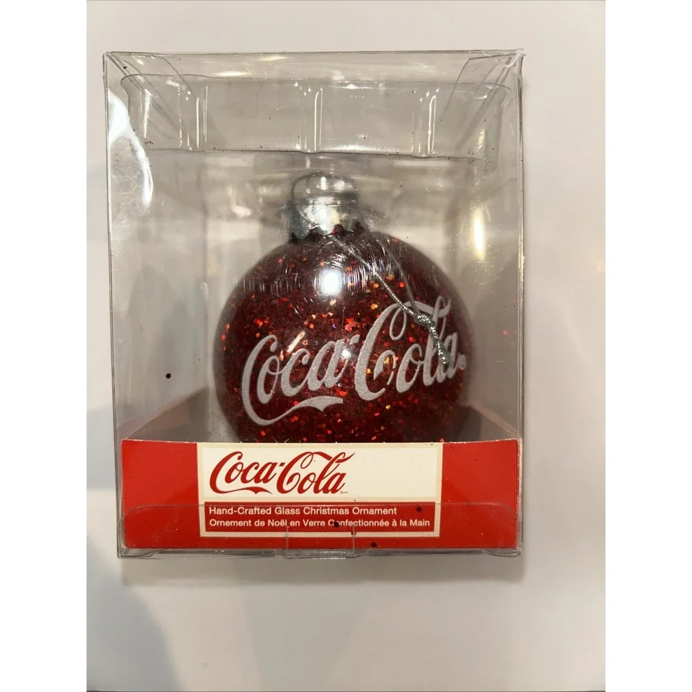 Coca-Cola®‎ Glittered Glass Ball Ornament CC4161 w